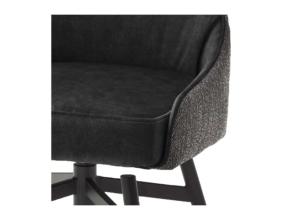 Esstisch St�hle in Anthrazit Stoff drehbar (2er Set)
