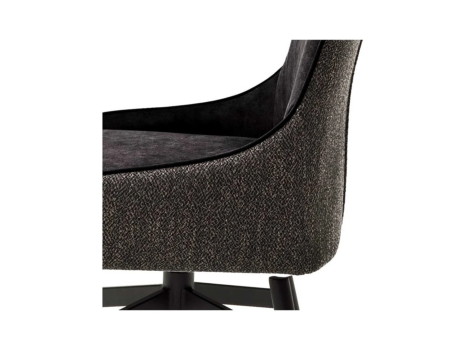 Esstisch St�hle in Anthrazit Stoff drehbar (2er Set)