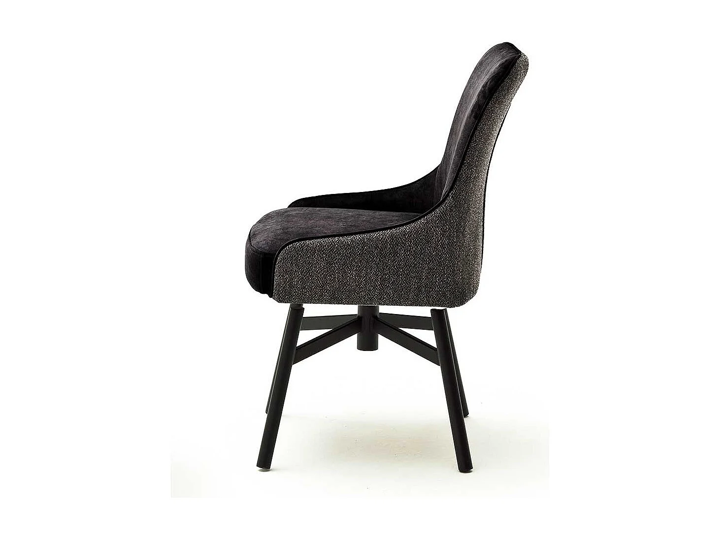 Esstisch St�hle in Anthrazit Stoff drehbar (2er Set)