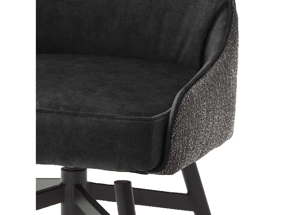 Esstisch St�hle in Anthrazit Stoff drehbar (2er Set)
