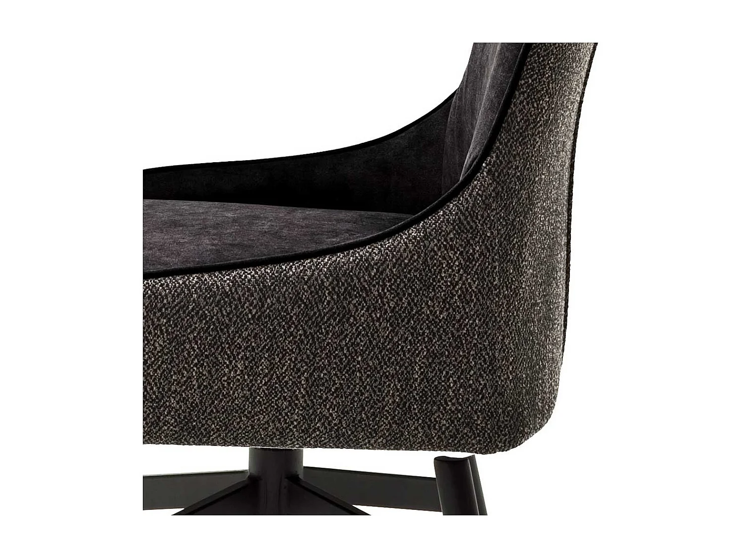 Esstisch St�hle in Anthrazit Stoff drehbar (2er Set)