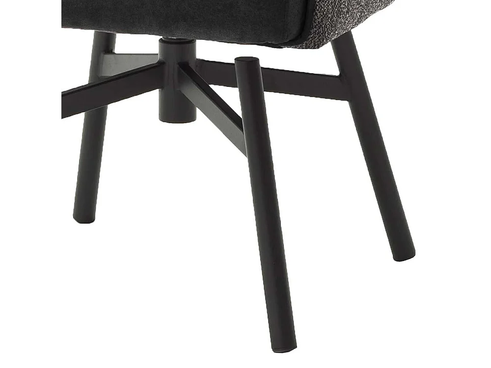 Esstisch St�hle in Anthrazit Stoff drehbar (2er Set)