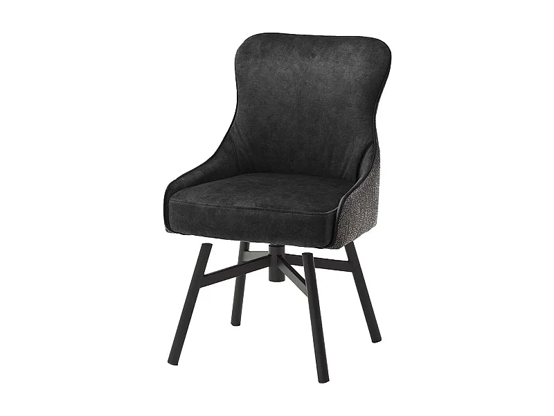 Esstisch St�hle in Anthrazit Stoff drehbar (2er Set)