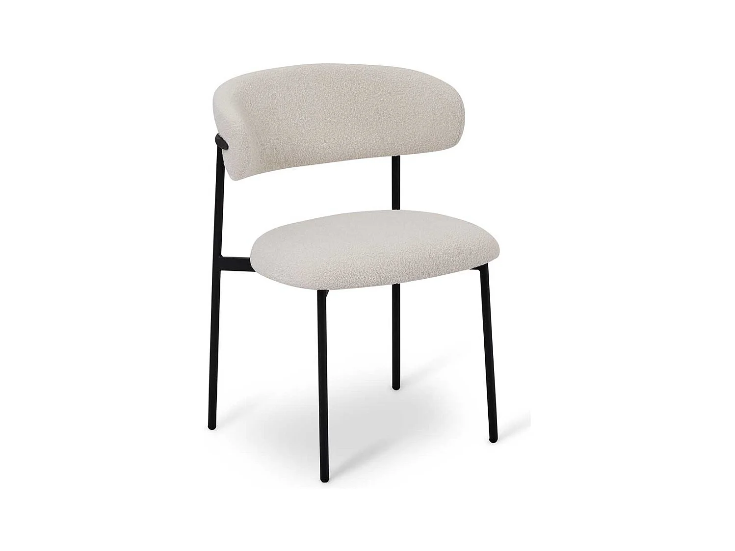 Stuhl Esszimmer Esszimmerstuhl aus Boucle Stoff mit Gestell aus Metall (2er Set)