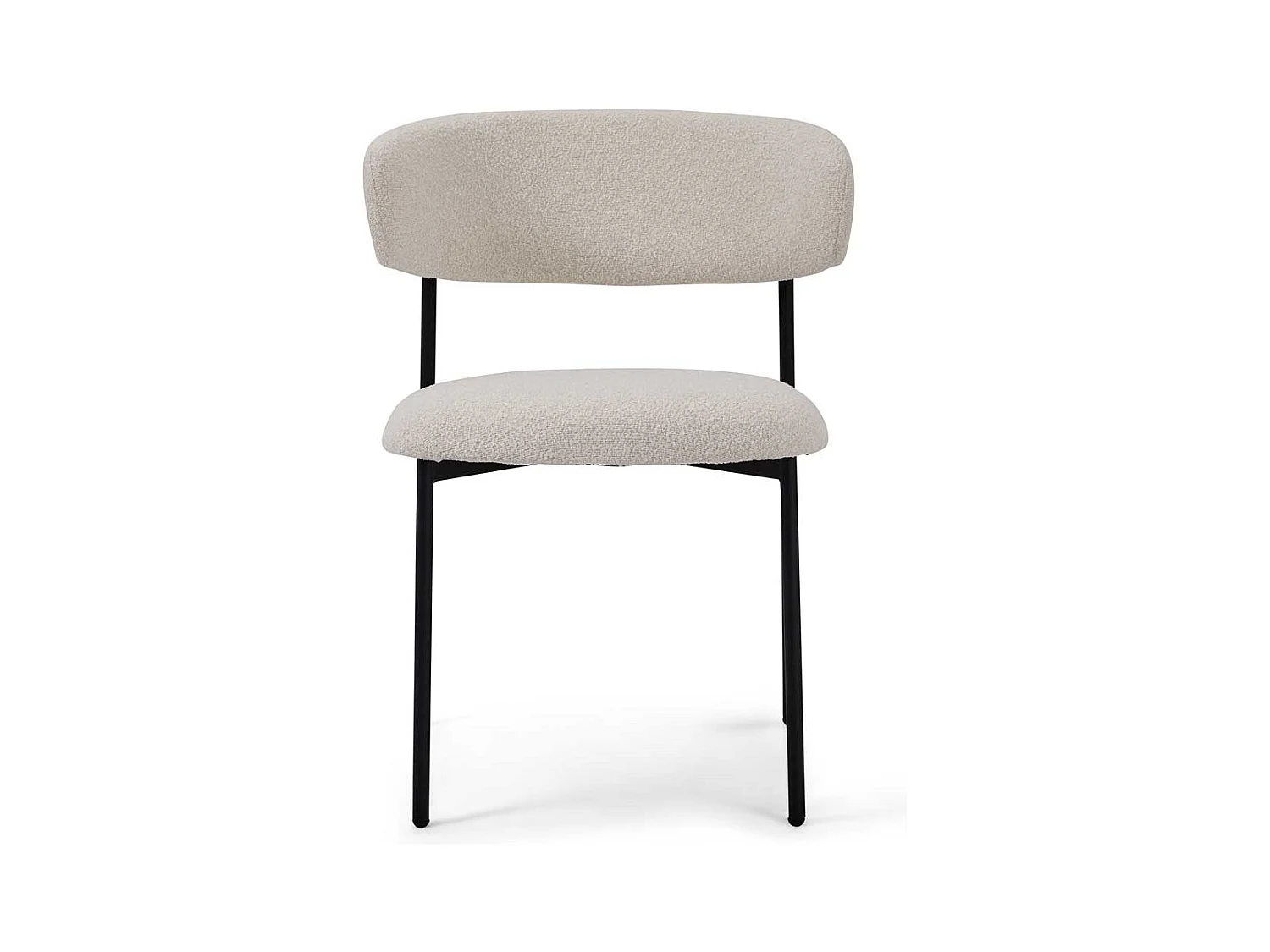 Stuhl Esszimmer Esszimmerstuhl aus Boucle Stoff mit Gestell aus Metall (2er Set)