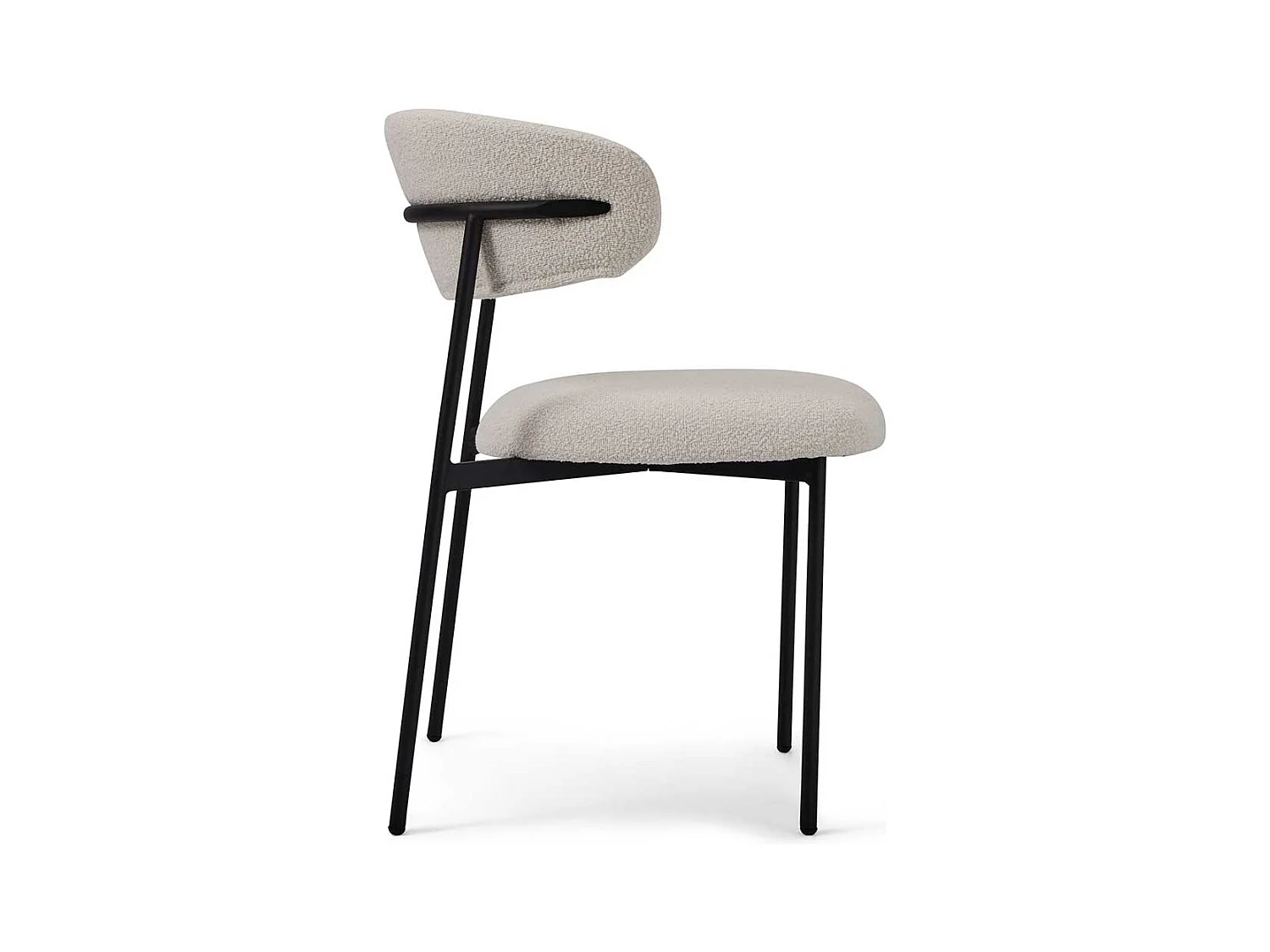 Stuhl Esszimmer Esszimmerstuhl aus Boucle Stoff mit Gestell aus Metall (2er Set)