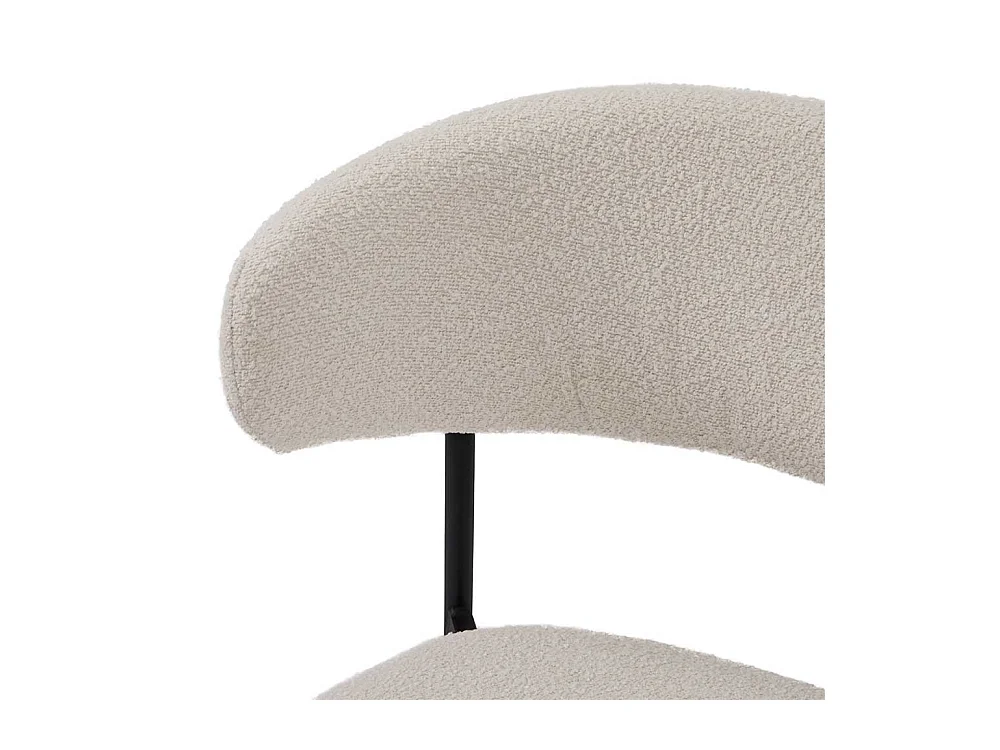 Stuhl Esszimmer Esszimmerstuhl aus Boucle Stoff mit Gestell aus Metall (2er Set)