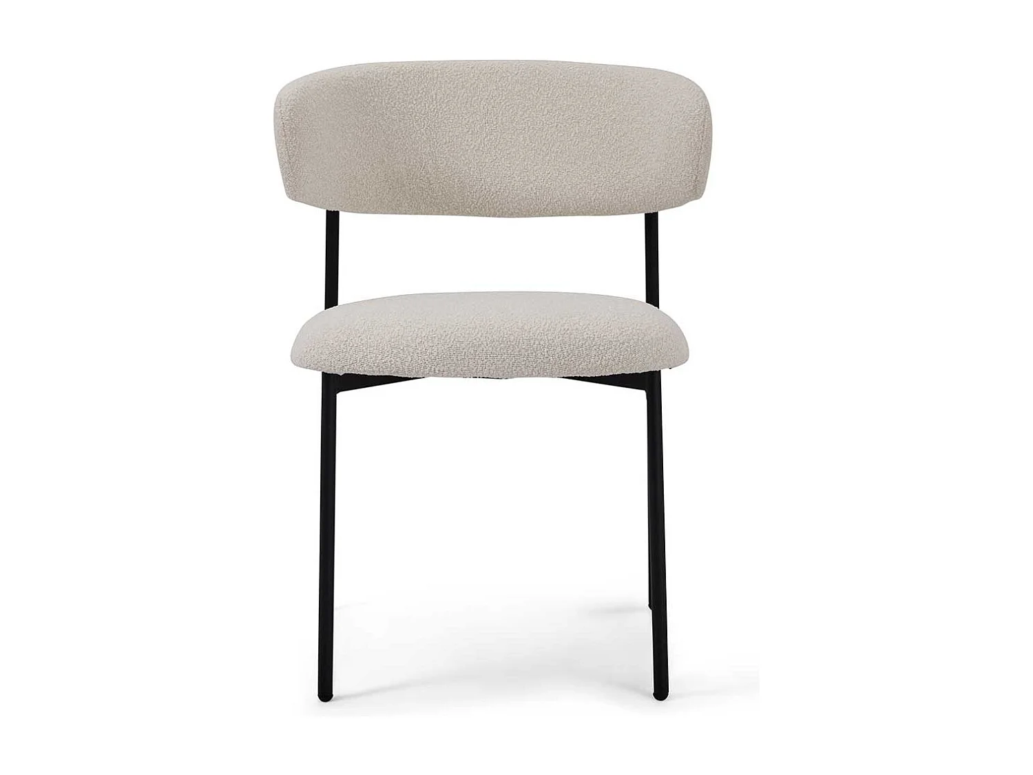 Stuhl Esszimmer Esszimmerstuhl aus Boucle Stoff mit Gestell aus Metall (2er Set)