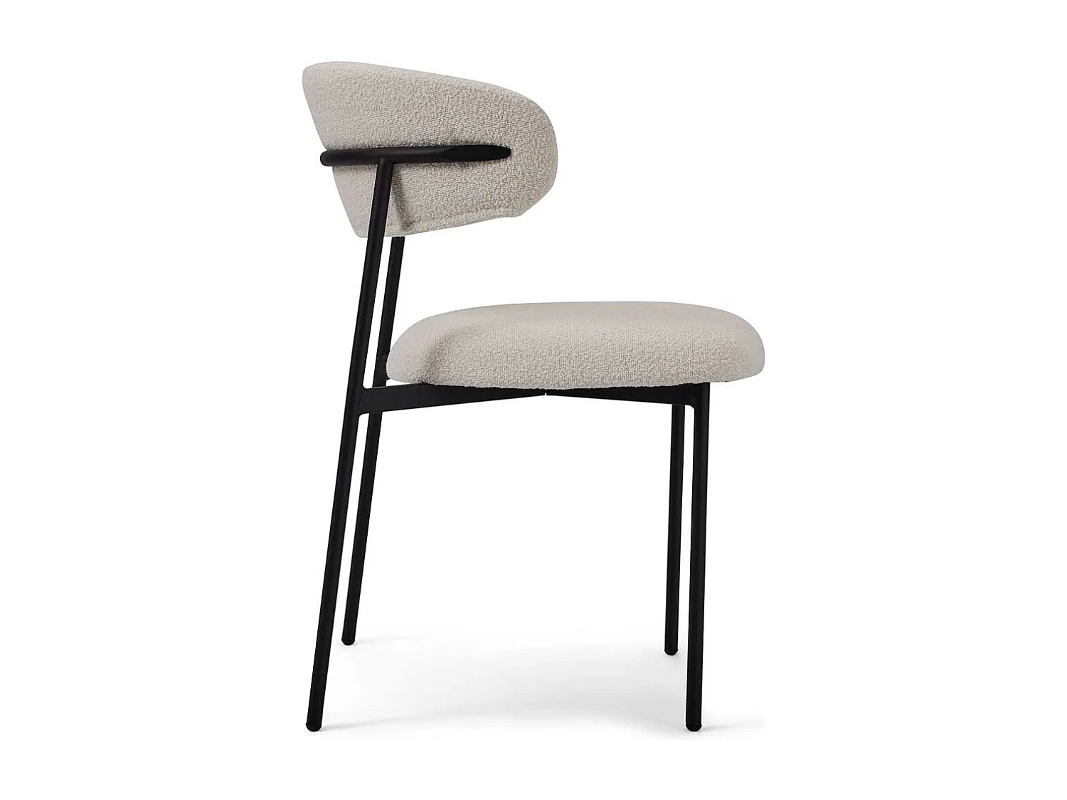 Stuhl Esszimmer Esszimmerstuhl aus Boucle Stoff mit Gestell aus Metall (2er Set)