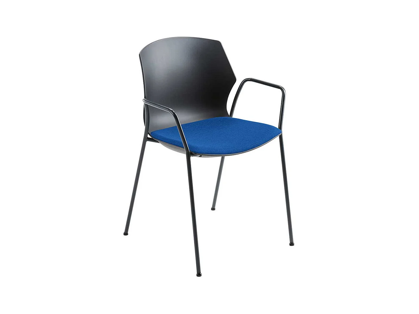 K�chenstuhl in Anthrazit und Blau Metallgestell in Schwarz