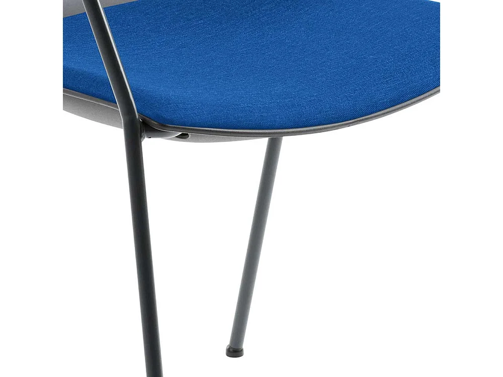 Küchenstuhl in Anthrazit und Blau Metallgestell in Schwarz