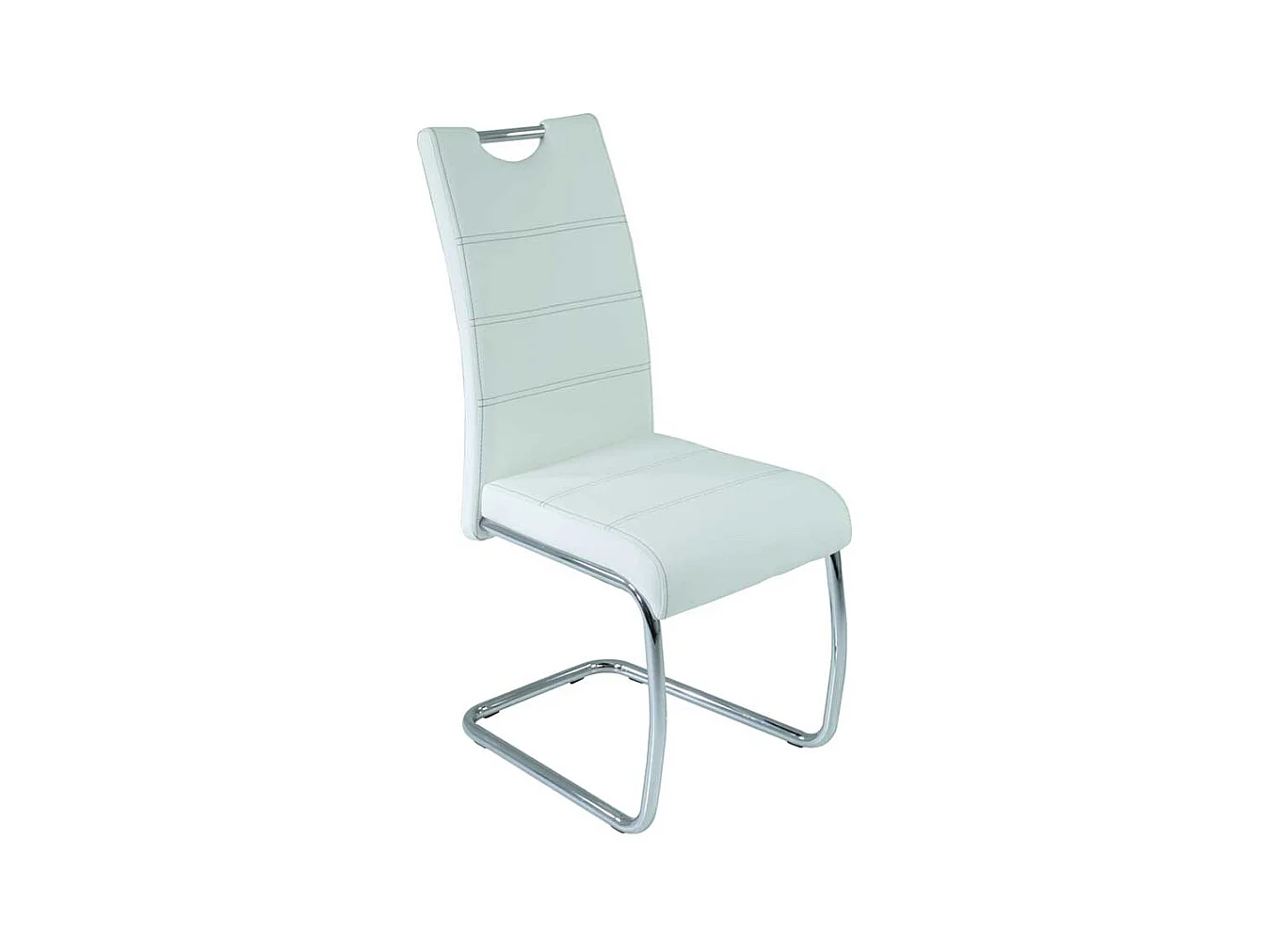 Design Küchenstuhl in Weiß Kunstleder Metall (Set)