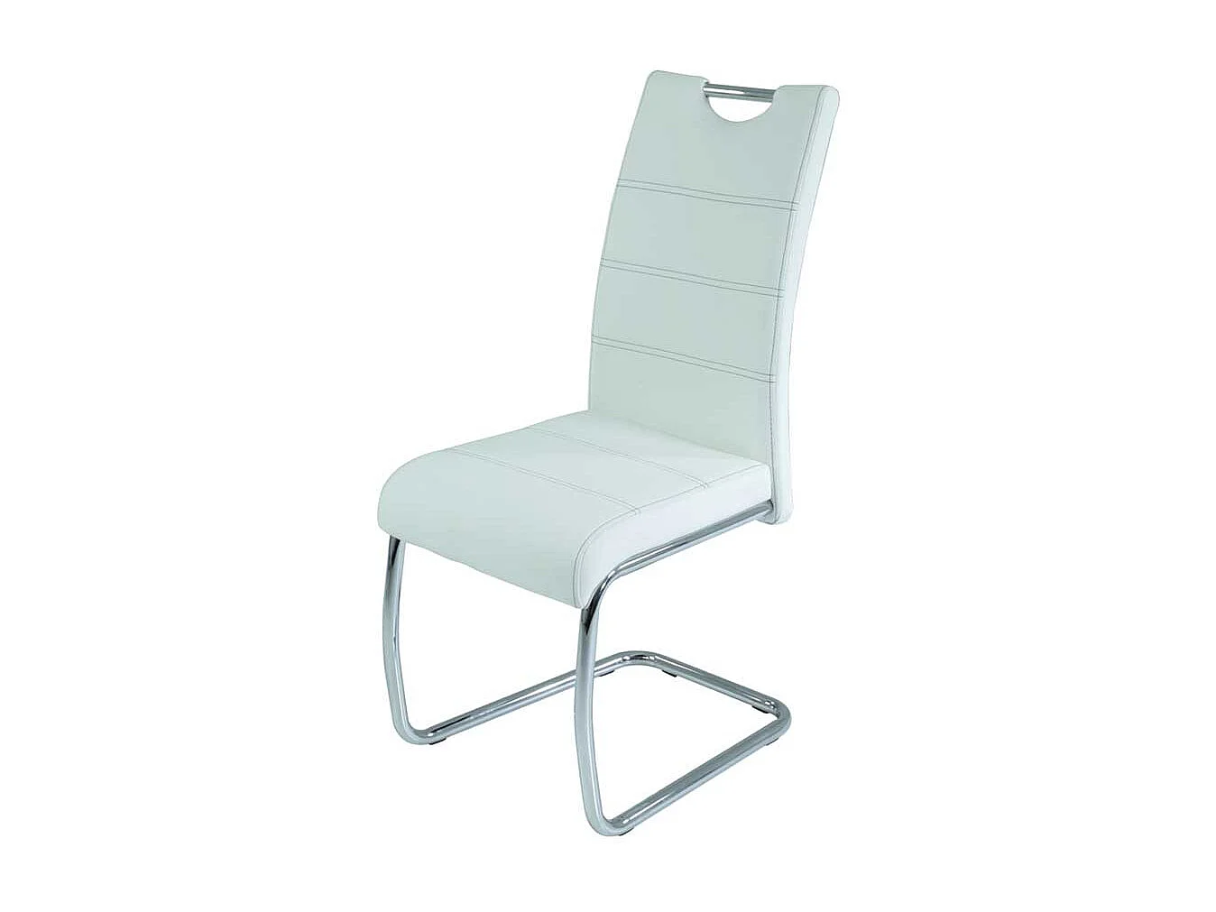 Design Küchenstuhl in Weiß Kunstleder Metall (Set)