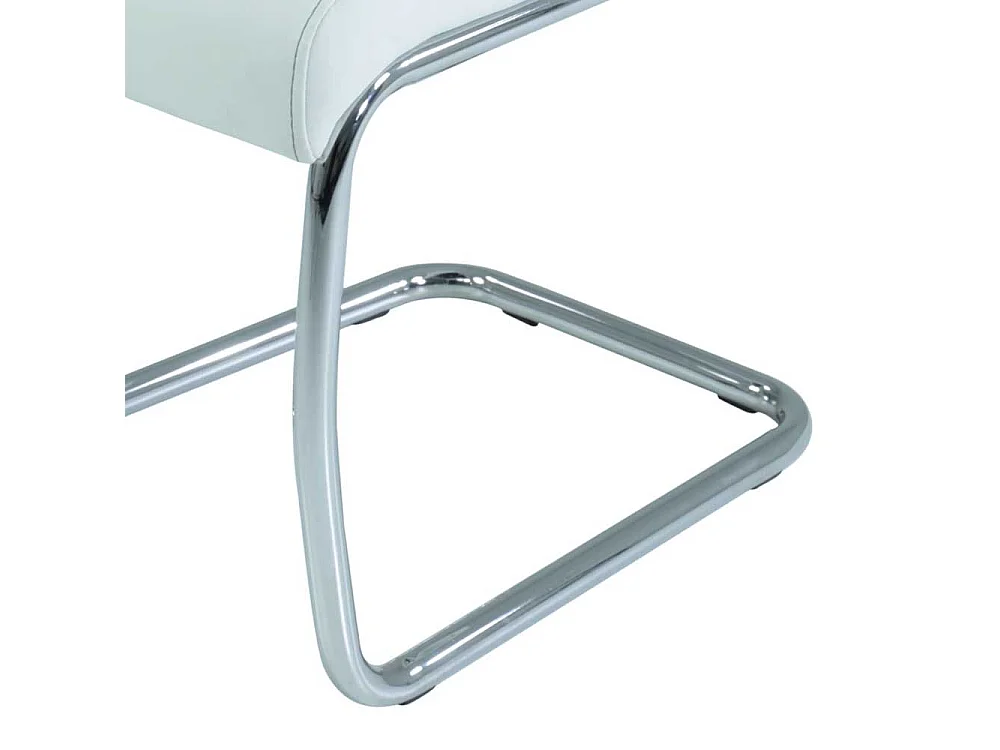 Design Küchenstuhl in Weiß Kunstleder Metall (Set)