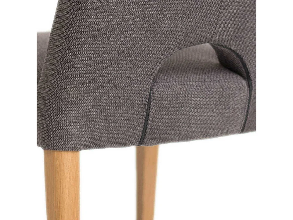 Esstisch Stuhl 53 cm breit Bezug aus Webstoff und Velours (2er Set)