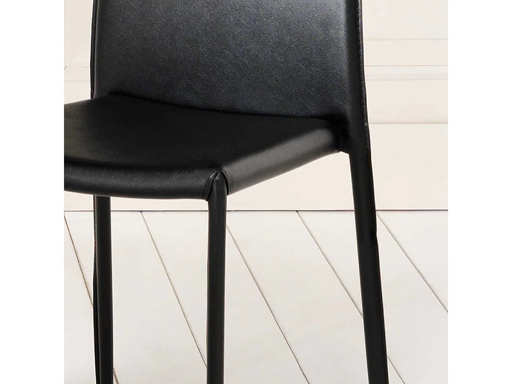 Kunstlederstuhl aus Textil stapelbar (4er Set)