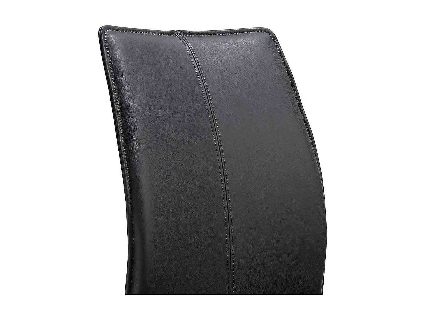 Leder Esszimmerstuhl in Schwarz Metallbügeln (2er Set)