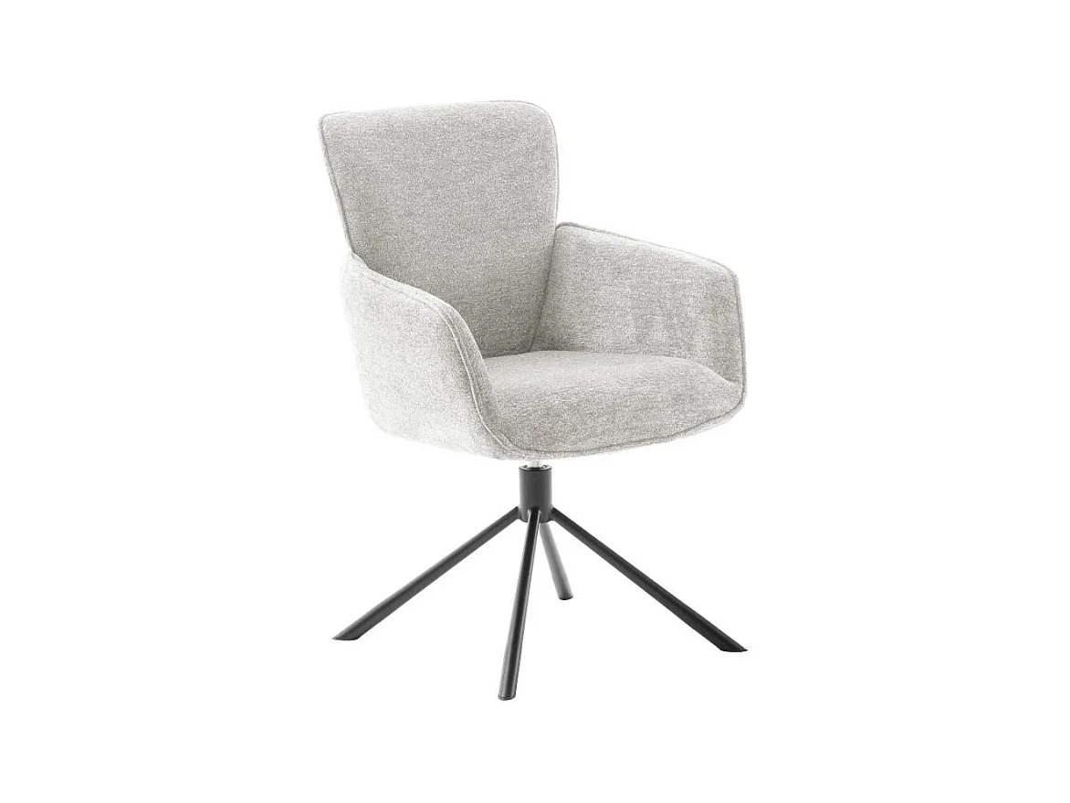 Esszimmerstuhl Armlehnstuhl um 360 Grad drehbar aus Chenillegewebe (2er Set)