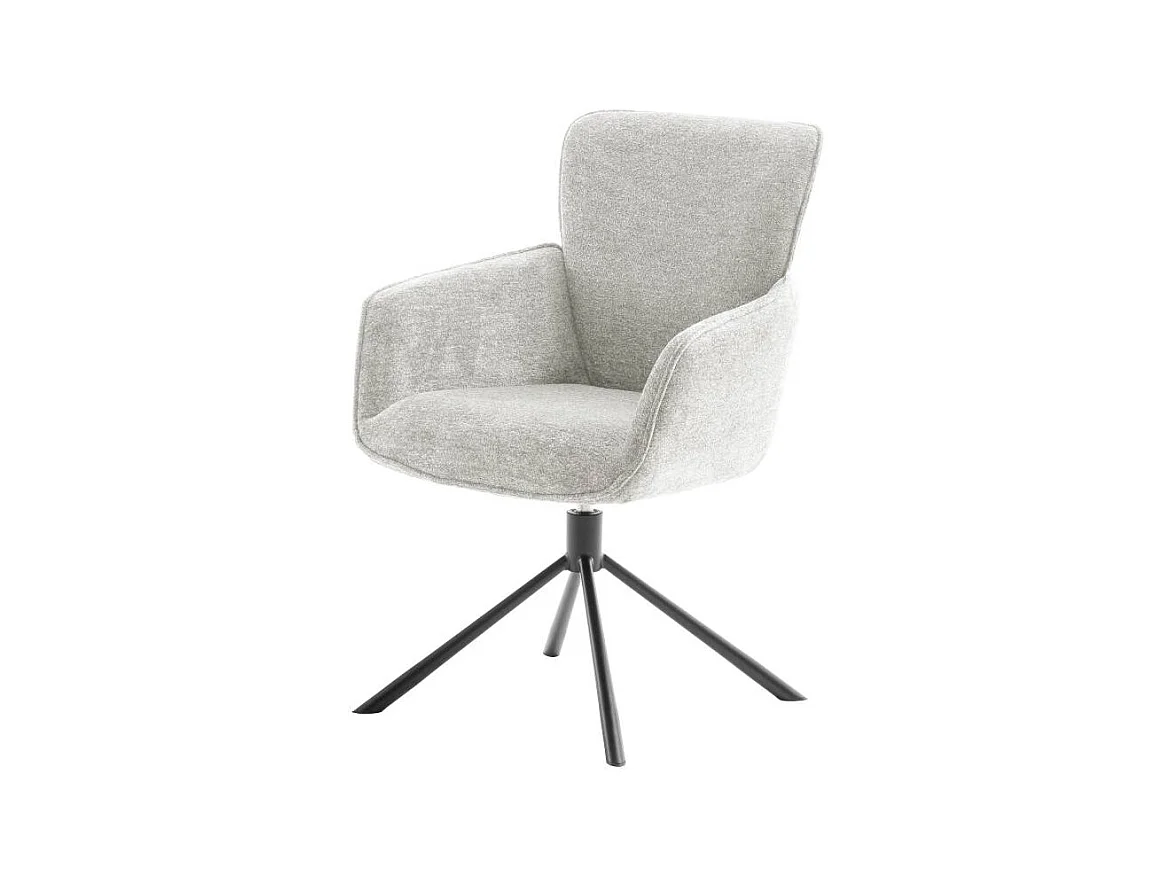 Esszimmerstuhl Armlehnstuhl um 360 Grad drehbar aus Chenillegewebe (2er Set)