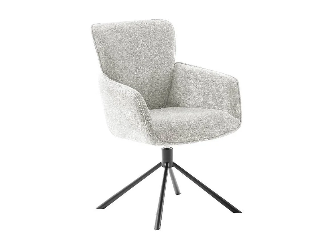 Esszimmerstuhl Armlehnstuhl um 360 Grad drehbar aus Chenillegewebe (2er Set)