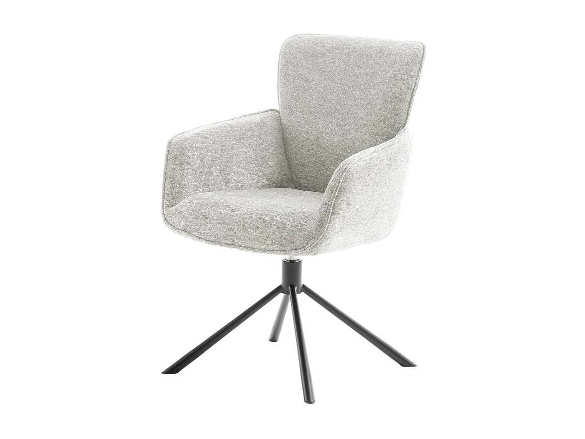 Esszimmerstuhl Armlehnstuhl um 360 Grad drehbar aus Chenillegewebe (2er Set)