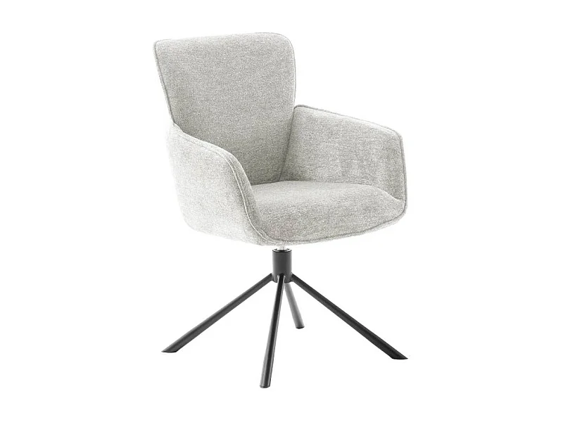 Esszimmerstuhl Armlehnstuhl um 360 Grad drehbar aus Chenillegewebe (2er Set)