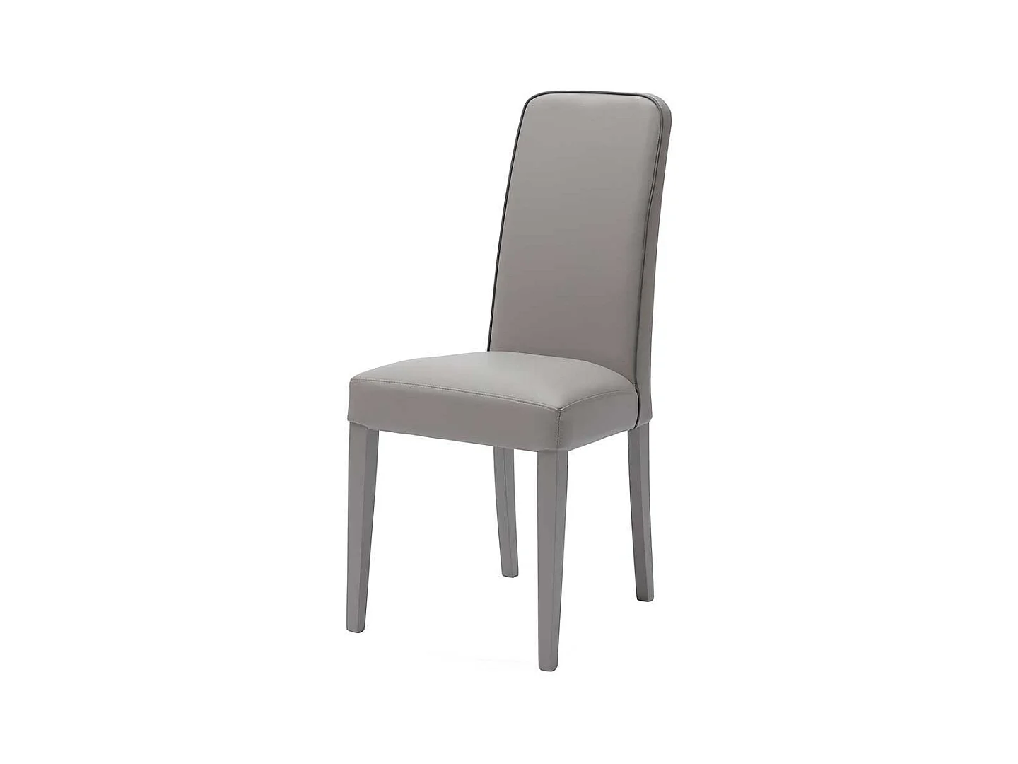 Esszimmer Polsterstuhl in Grau Kunstleder Buche Massivholz (2er Set)