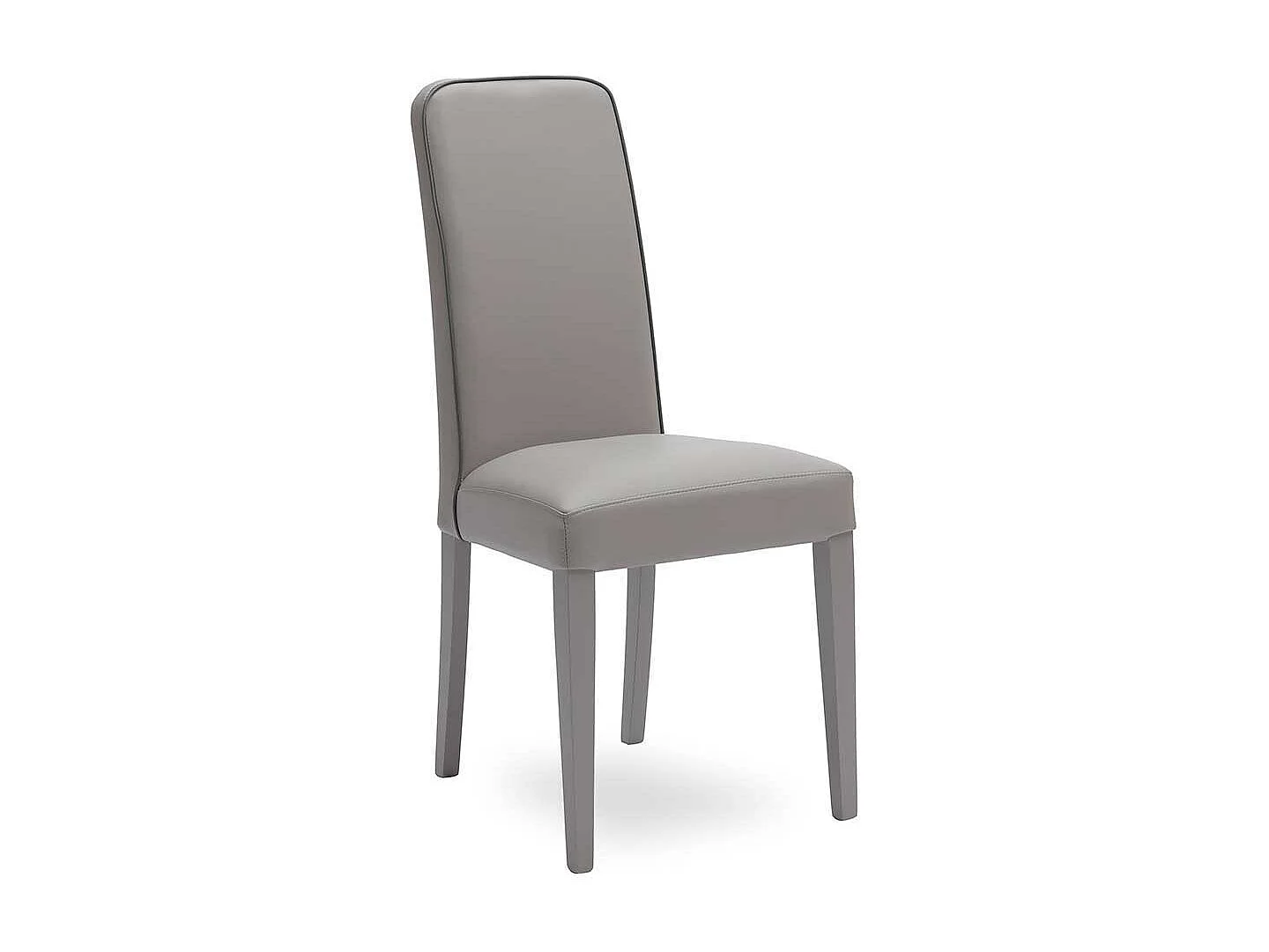 Esszimmer Polsterstuhl in Grau Kunstleder Buche Massivholz (2er Set)