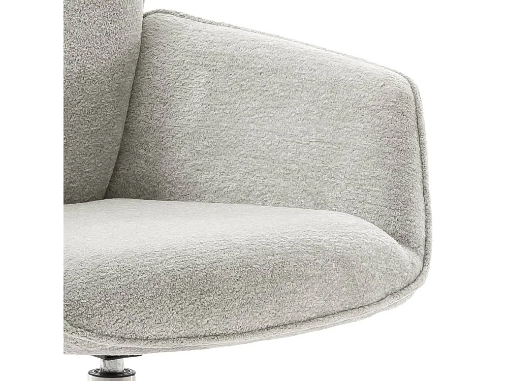 Polsterstuhl Esszimmerstuhl in Hellgrau und Edelstahlfarben (2er Set)