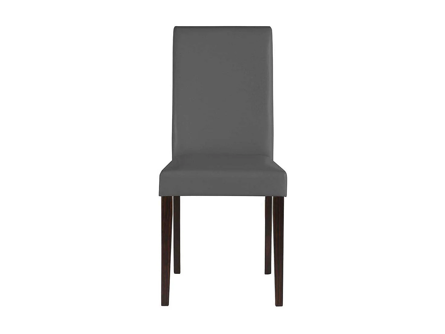 Hochlehner in Grau Kunstleder Massivholzgestell in Wengefarben (2er Set)