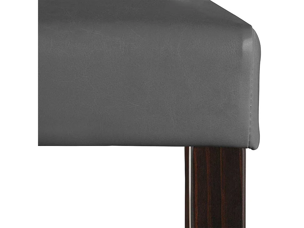 Hochlehner in Grau Kunstleder Massivholzgestell in Wengefarben (2er Set)