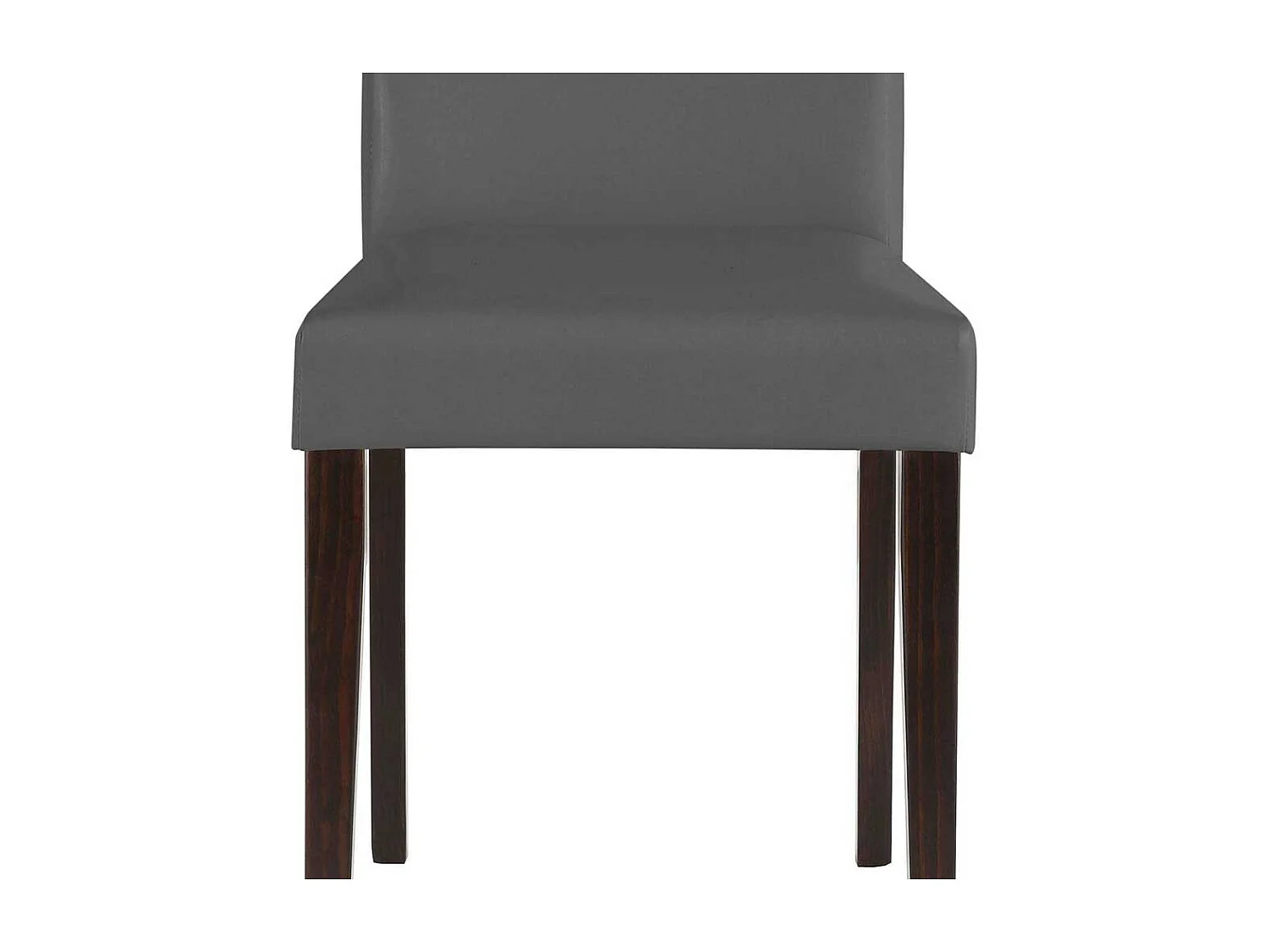 Hochlehner in Grau Kunstleder Massivholzgestell in Wengefarben (2er Set)