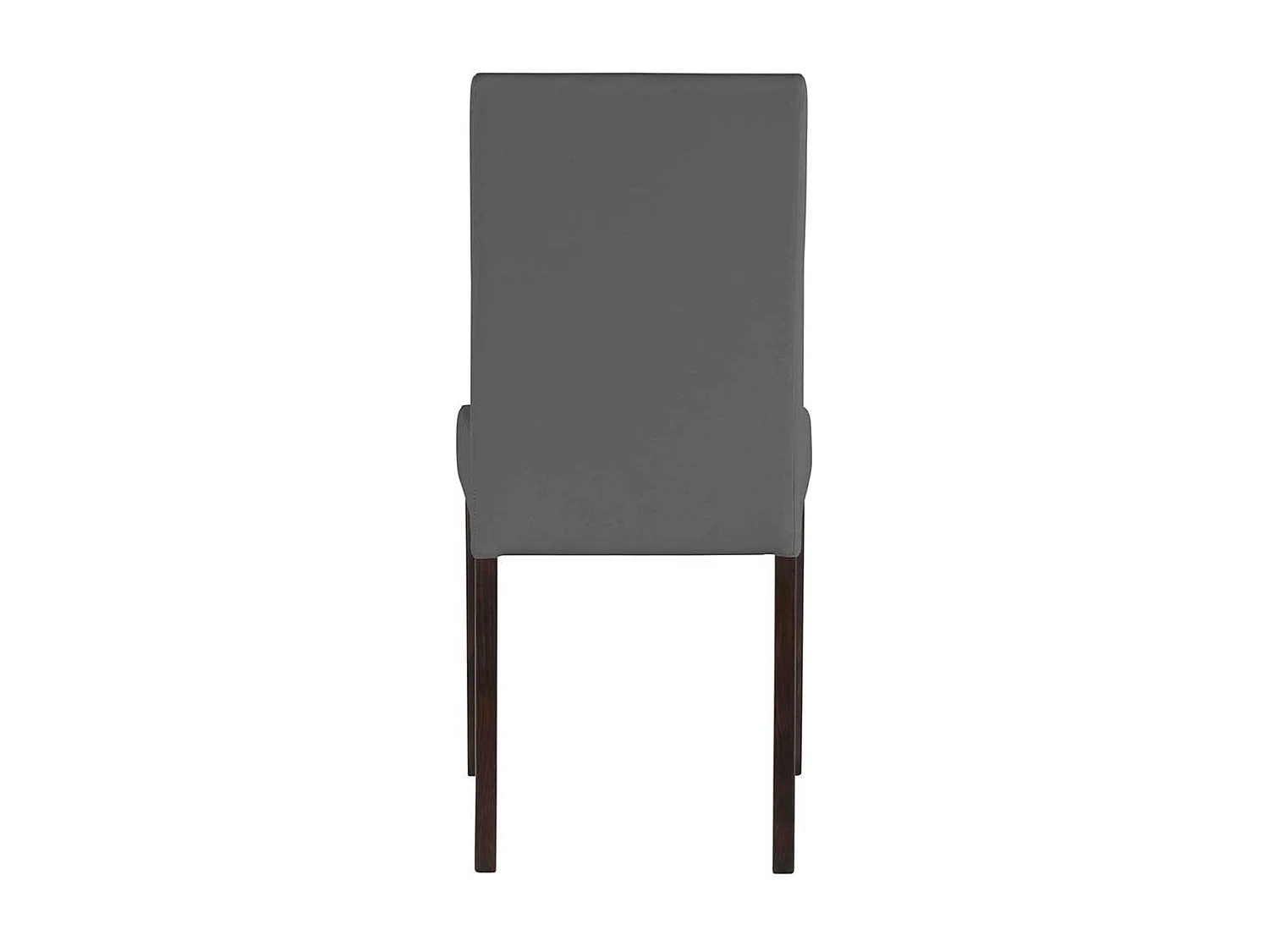 Hochlehner in Grau Kunstleder Massivholzgestell in Wengefarben (2er Set)