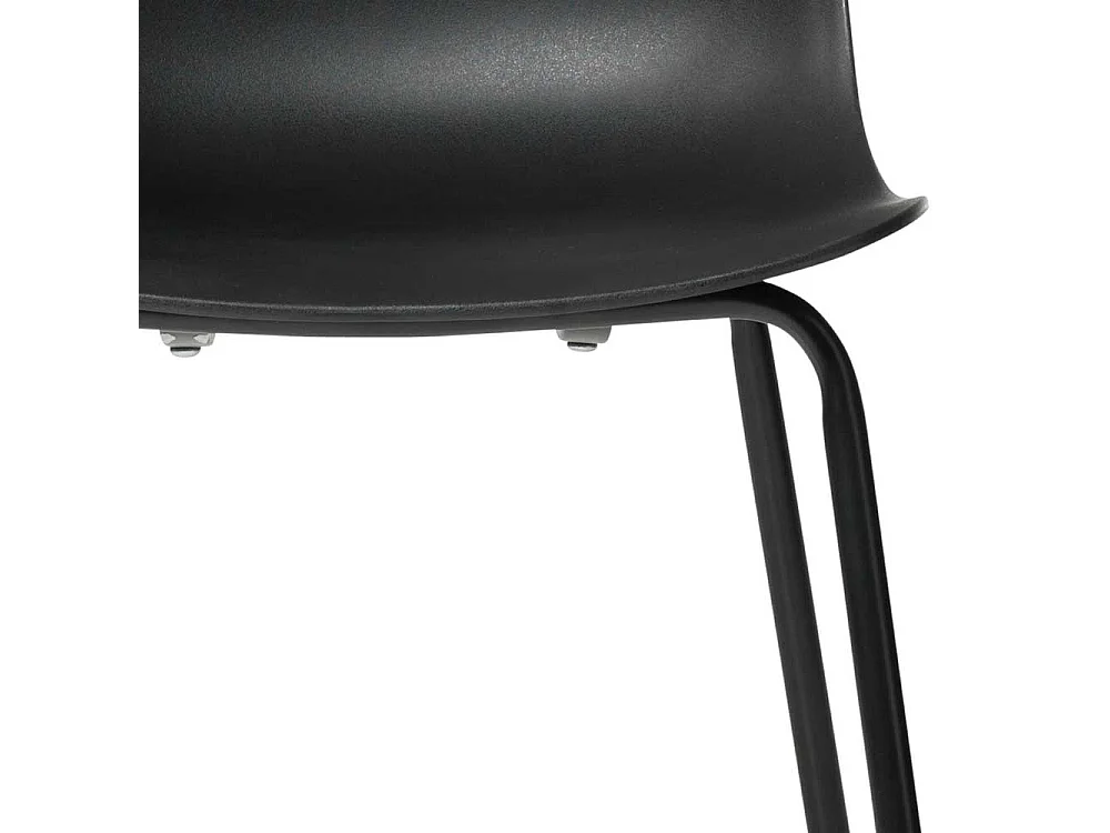 Stühle aus Kunststoff und Metall Schwarz (4er Set)