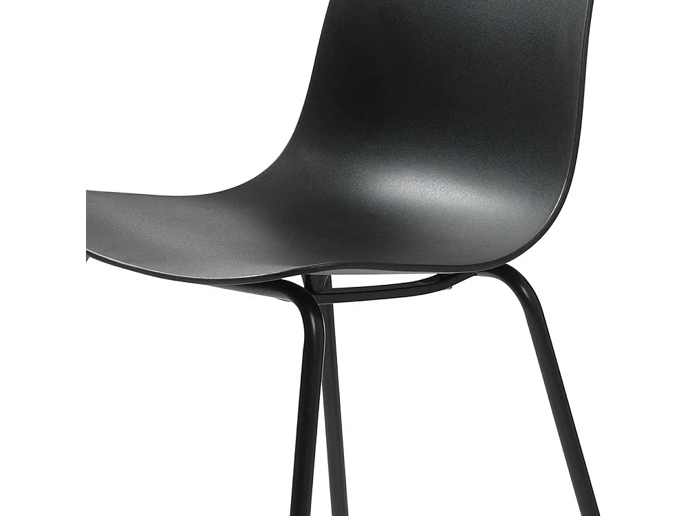 Stühle aus Kunststoff und Metall Schwarz (4er Set)