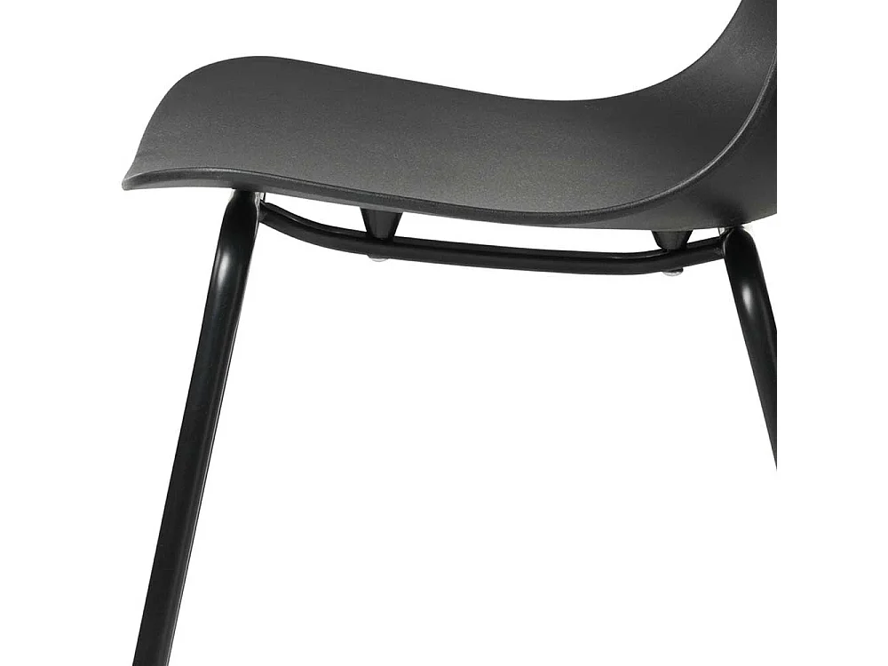 Stühle aus Kunststoff und Metall Schwarz (4er Set)