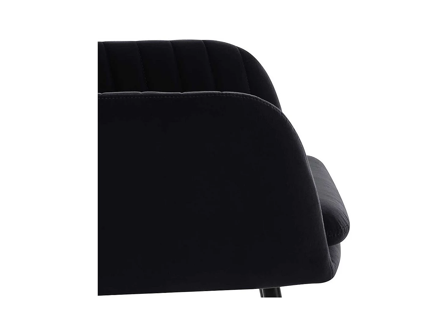 Polsterstuhl Esszimmer schwarz aus Samtvelours und Metall Armlehnen (2er Set)