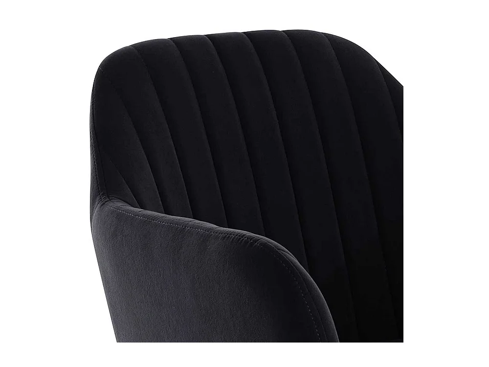 Polsterstuhl Esszimmer schwarz aus Samtvelours und Metall Armlehnen (2er Set)