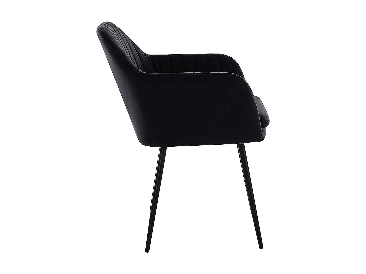Polsterstuhl Esszimmer schwarz aus Samtvelours und Metall Armlehnen (2er Set)