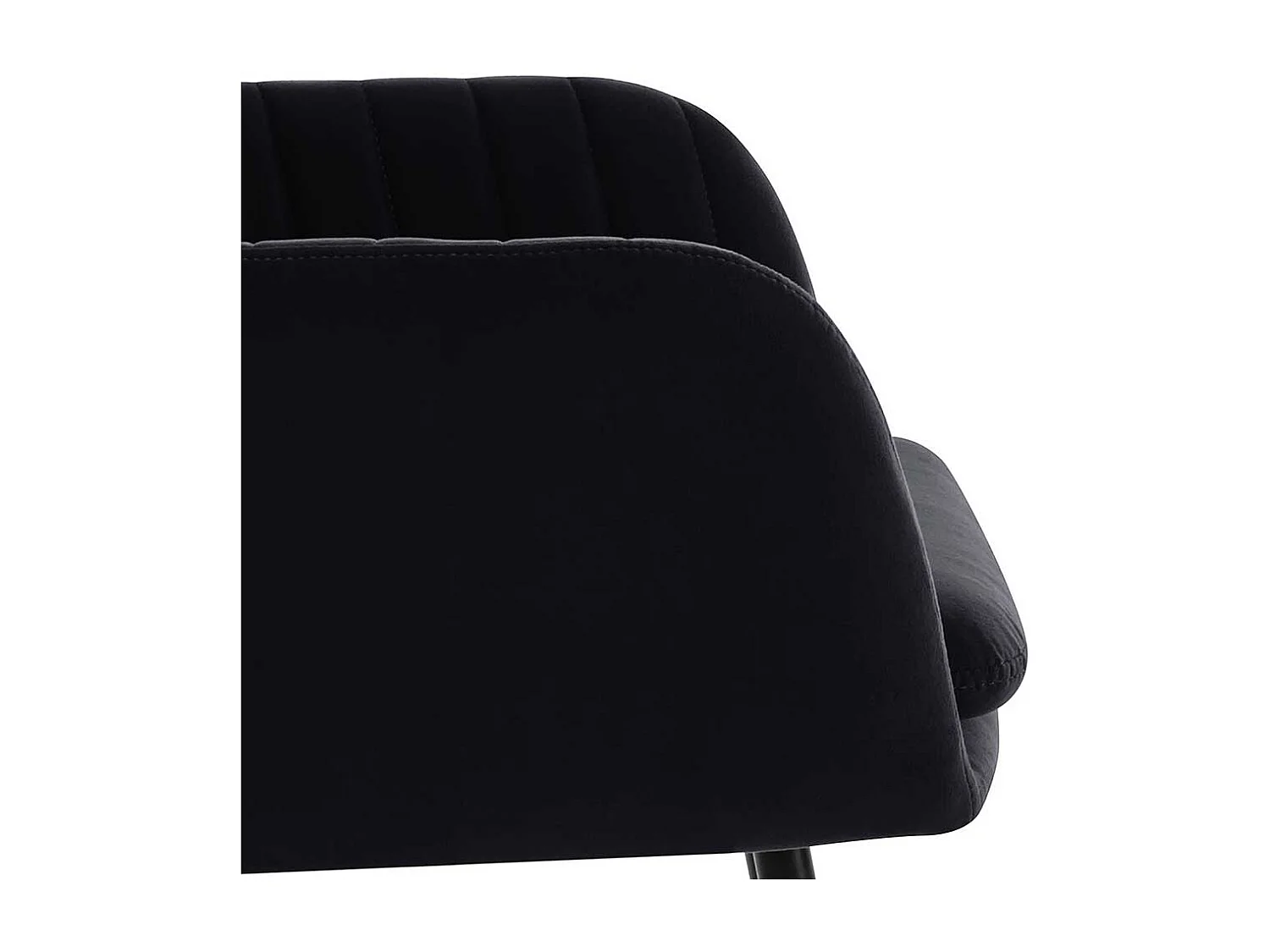 Polsterstuhl Esszimmer schwarz aus Samtvelours und Metall Armlehnen (2er Set)