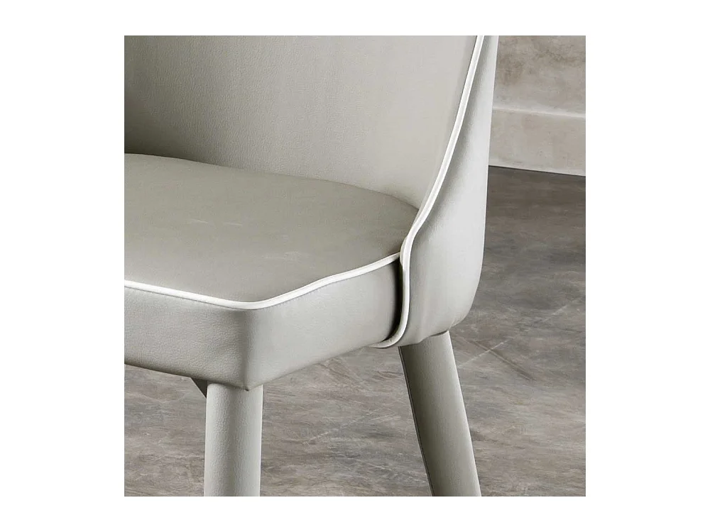 Polsterstuhl in Grau Kunstlederbezug (2er Set)