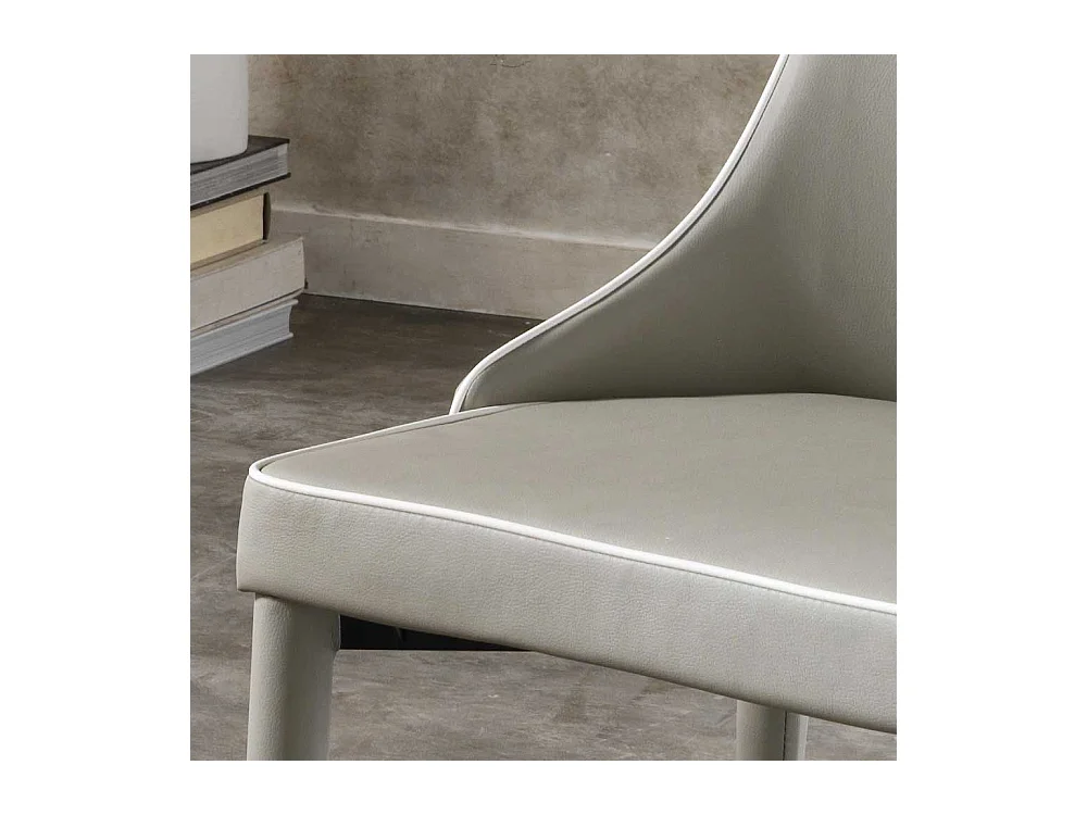 Polsterstuhl in Grau Kunstlederbezug (2er Set)