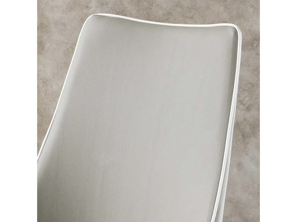 Polsterstuhl in Grau Kunstlederbezug (2er Set)