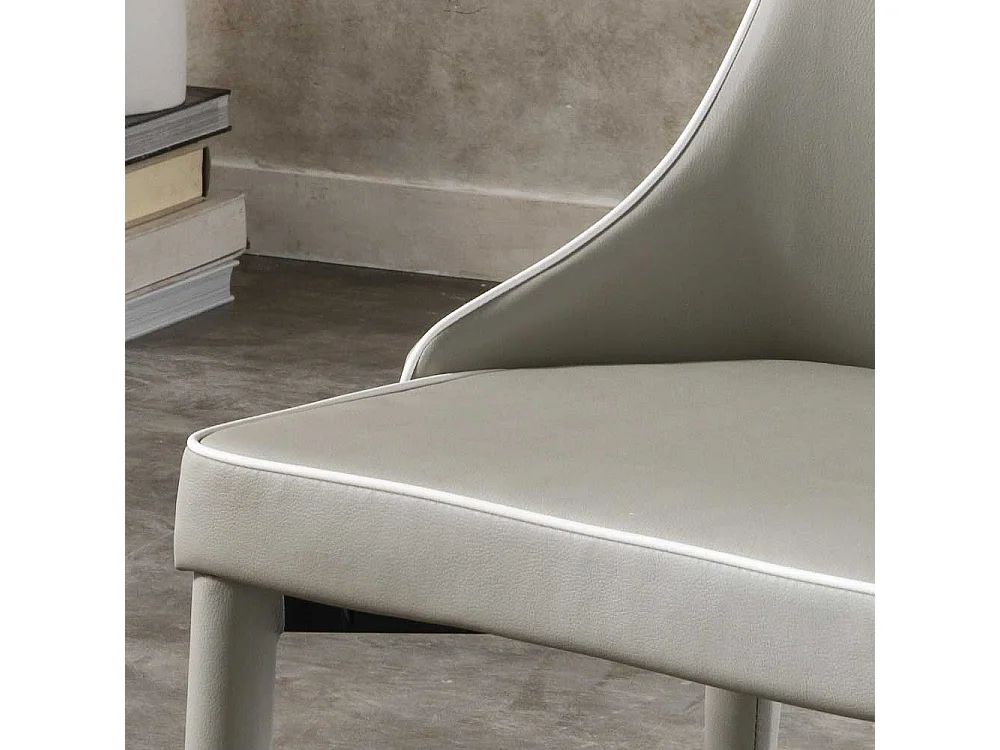 Polsterstuhl in Grau Kunstlederbezug (2er Set)