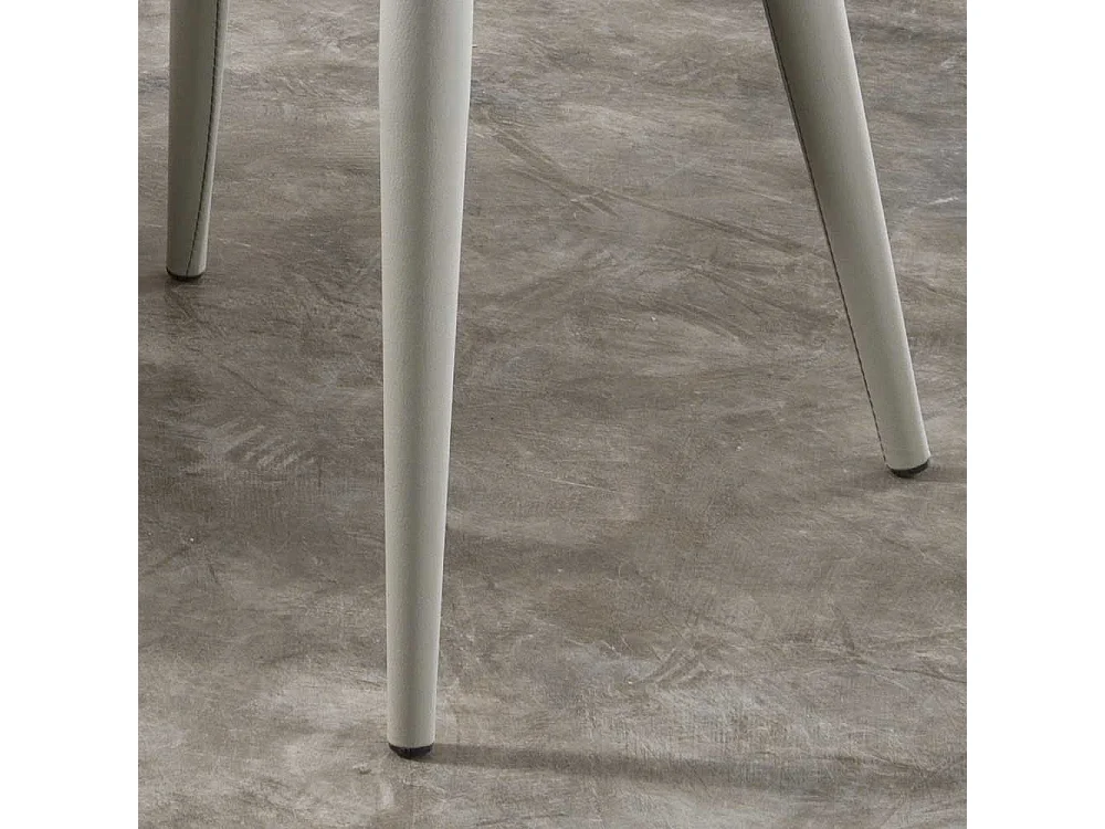 Polsterstuhl in Grau Kunstlederbezug (2er Set)