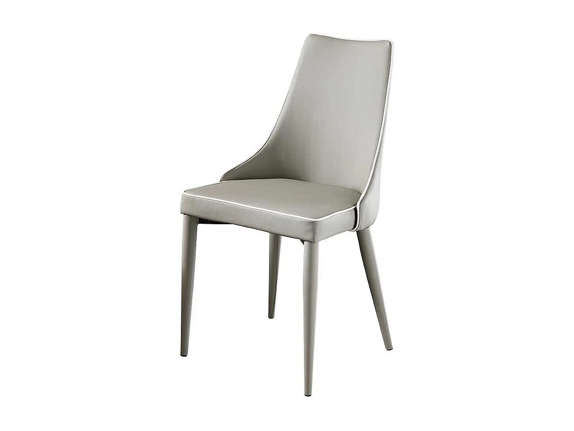 Polsterstuhl in Grau Kunstlederbezug (2er Set)