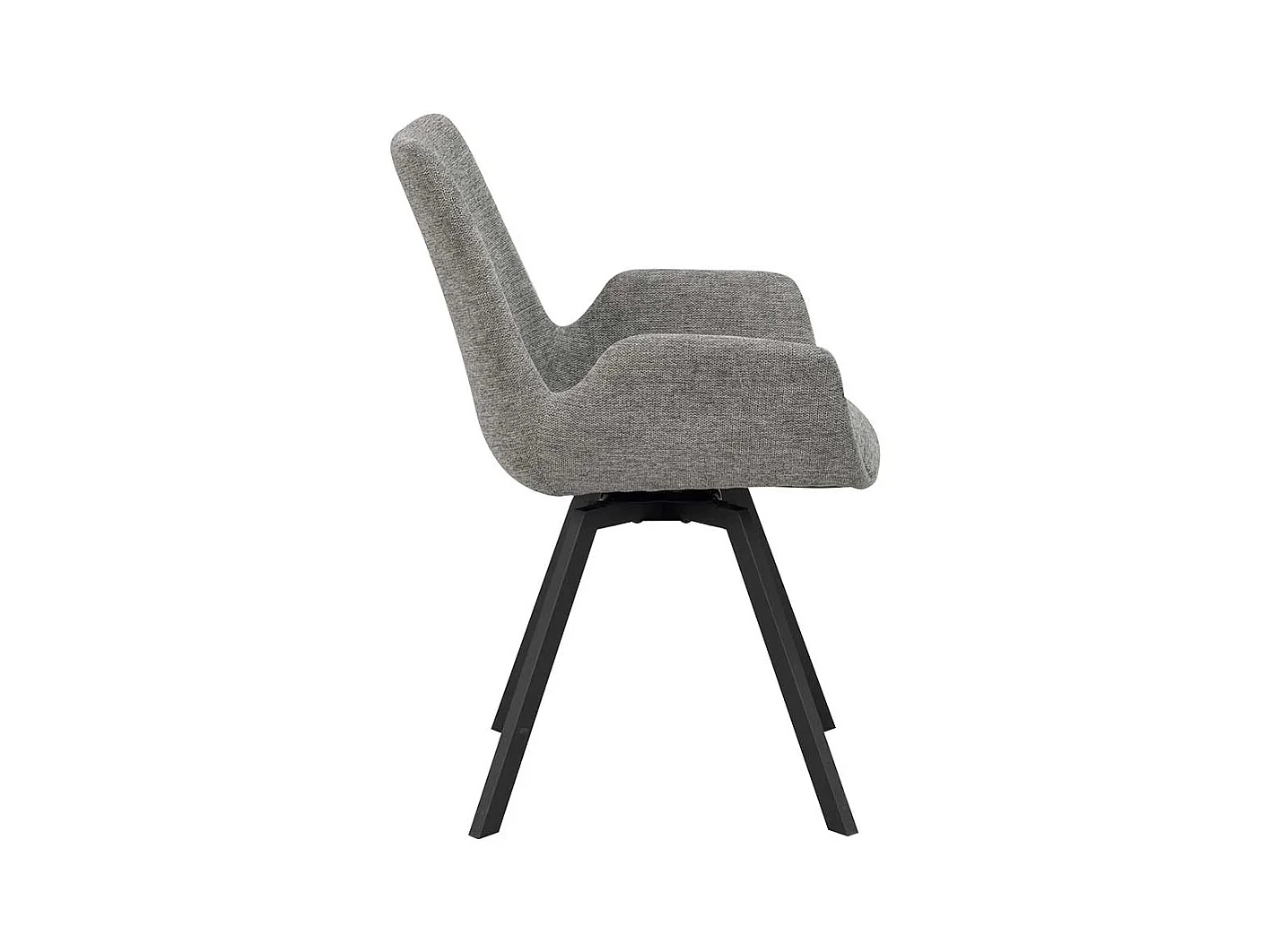 Armlehnenstühle im Skandi Design Webstoff & Metall (2er Set)