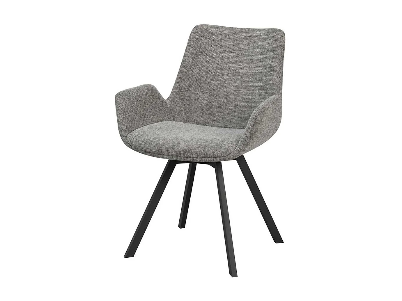 Armlehnenstühle im Skandi Design Webstoff & Metall (2er Set)