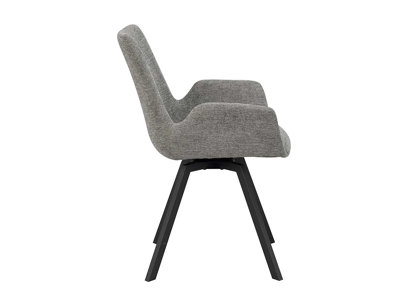 Armlehnenstühle im Skandi Design Webstoff & Metall (2er Set)