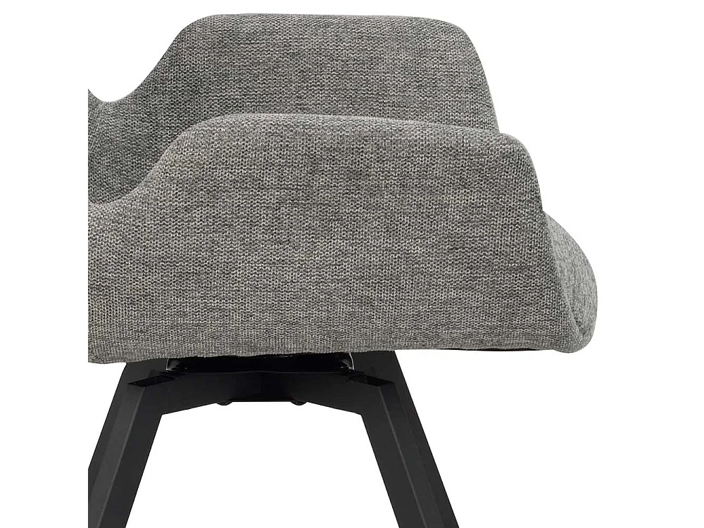 Armlehnenstühle im Skandi Design Webstoff & Metall (2er Set)